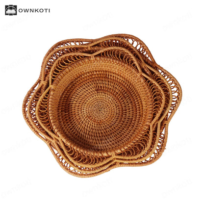 Rattan Woven Fruit Bread Storage Basket