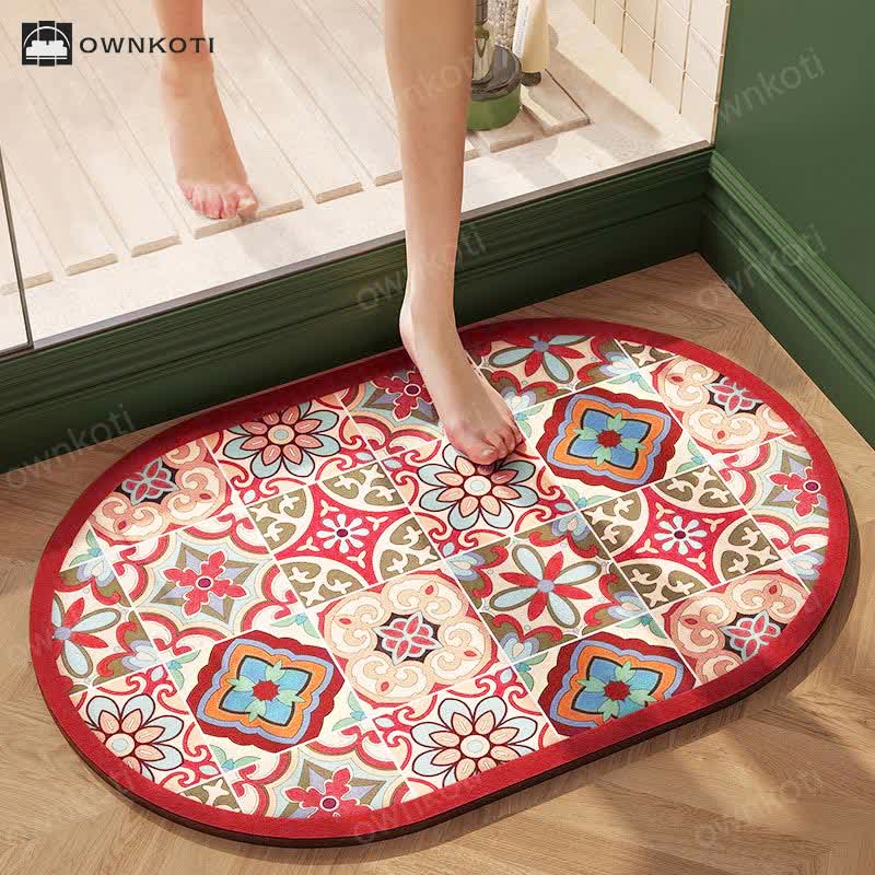 Vintage Charm Quick-dry Bath Mat