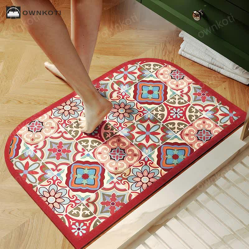 Vintage Charm Quick-dry Bath Mat