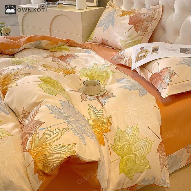 Maple Leaf Soft Brushed Cotton Bedding Set(4PCS)