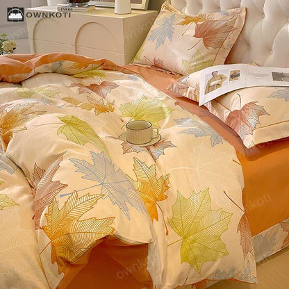 Maple Leaf Soft Brushed Cotton Bedding Set(4PCS)