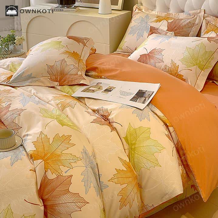 Maple Leaf Soft Brushed Cotton Bedding Set(4PCS)