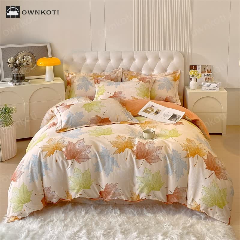 Maple Leaf Soft Brushed Cotton Bedding Set(4PCS)