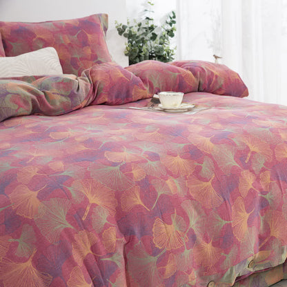 Button Ginkgo Leaf Cotton Bedding Set (4PCS) - image 25