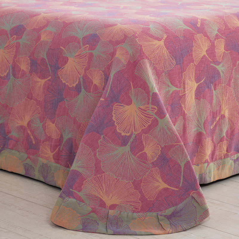 Button Ginkgo Leaf Cotton Bedding Set (4PCS) - image 29