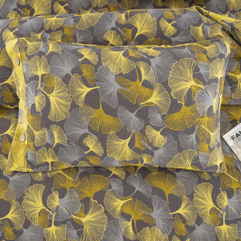 Button Ginkgo Leaf Cotton Bedding Set (4PCS) - image 16