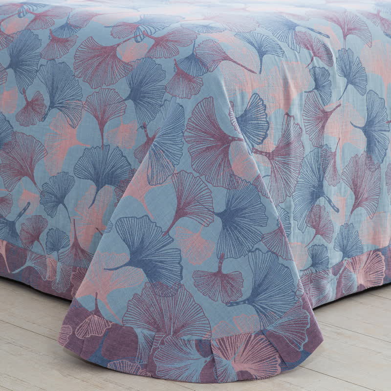 Button Ginkgo Leaf Cotton Bedding Set (4PCS) - image 41