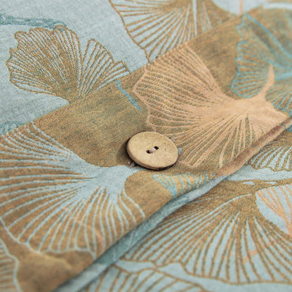 Button Ginkgo Leaf Cotton Bedding Set (4PCS)