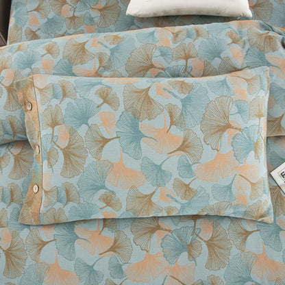 Button Ginkgo Leaf Cotton Bedding Set (4PCS)