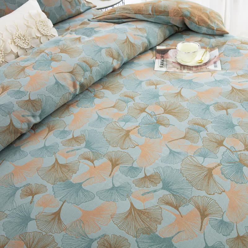 Button Ginkgo Leaf Cotton Bedding Set (4PCS) - image 47