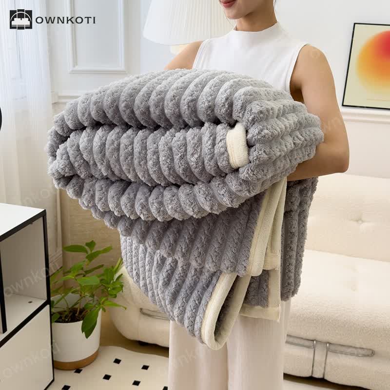 Reversible Solid Color Throw Blanket