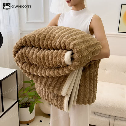 Reversible Solid Color Throw Blanket