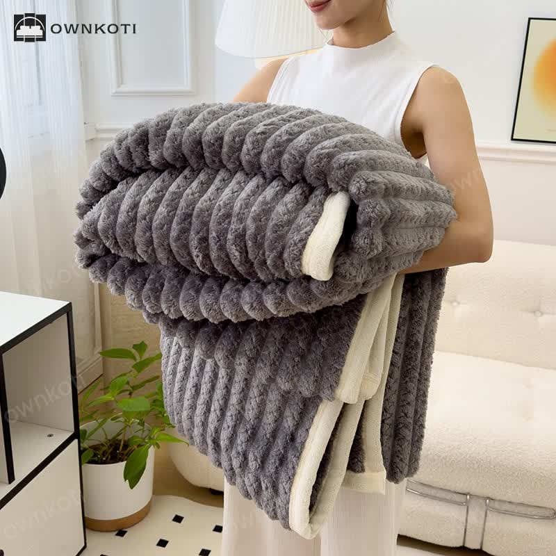 Reversible Solid Color Throw Blanket