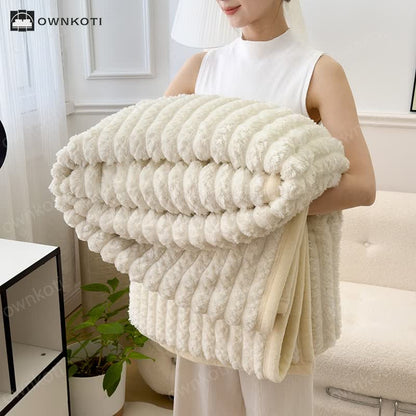 Reversible Solid Color Throw Blanket