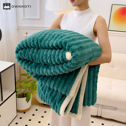 Reversible Solid Color Throw Blanket