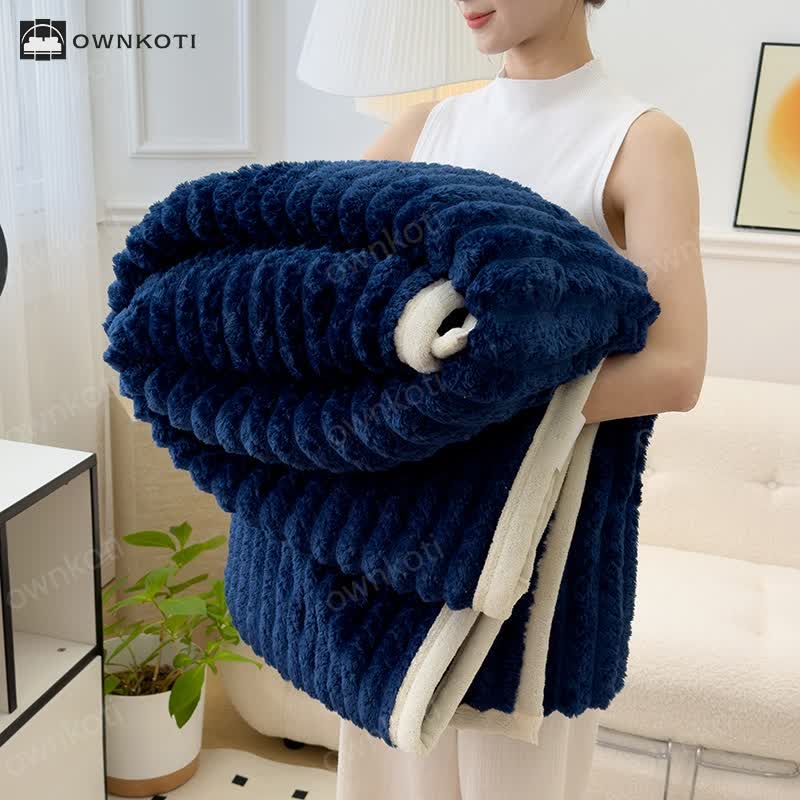 Reversible Solid Color Throw Blanket