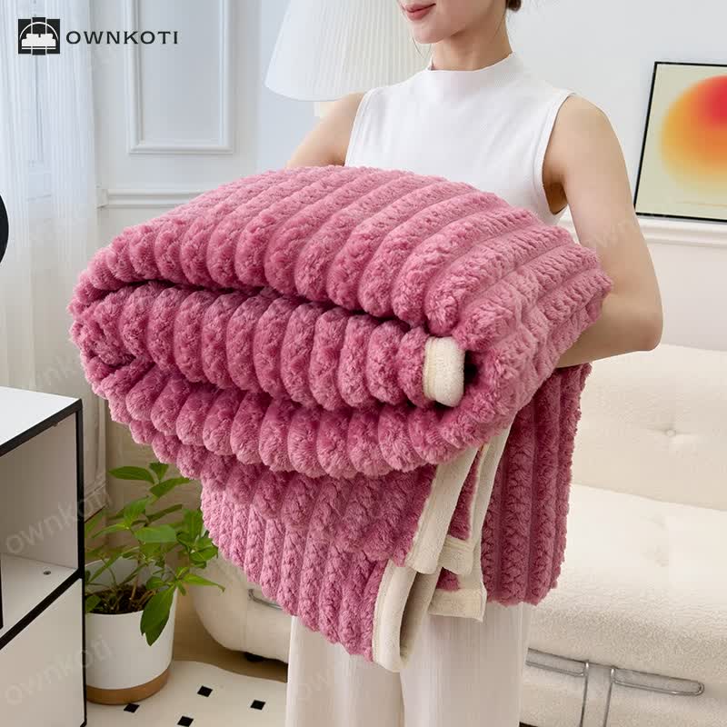 Reversible Solid Color Throw Blanket