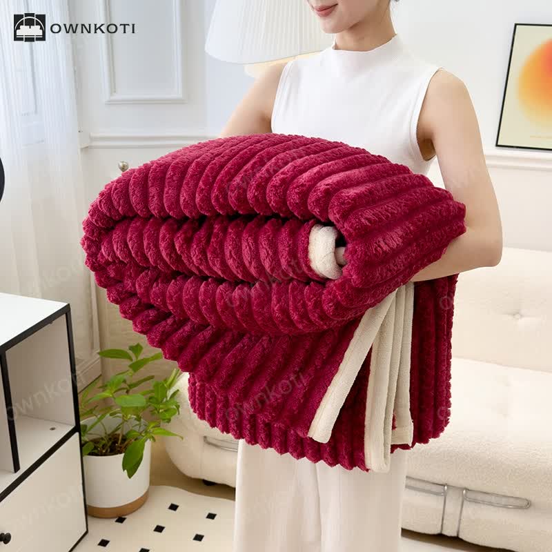 Reversible Solid Color Throw Blanket