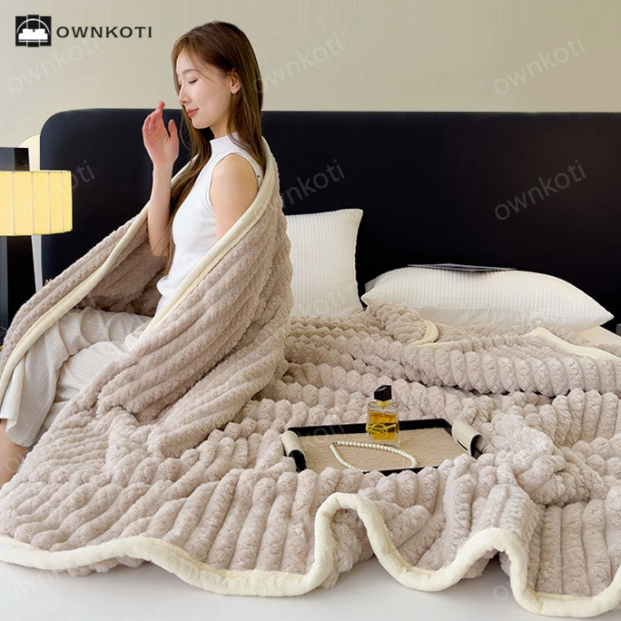 Reversible Solid Color Throw Blanket