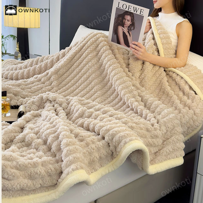 Reversible Solid Color Throw Blanket