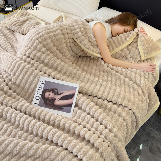 Reversible Solid Color Throw Blanket