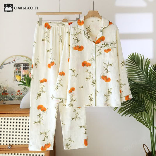 Cotton Gauze Rural Persimmon Loungewear Set