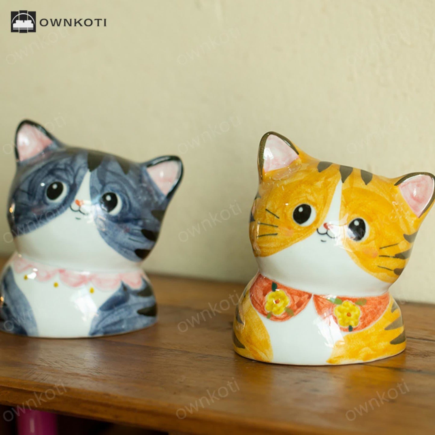 Cute Cat Creative Hand-painted Ceramic Vase