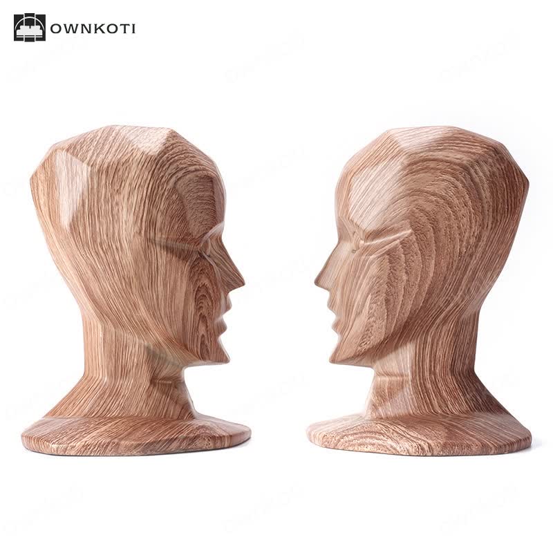 Human Head Sculpture Bookend Furniture Decoration