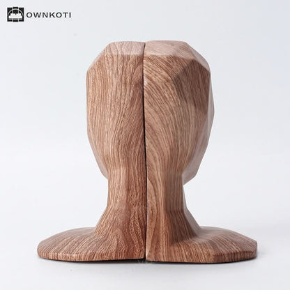 Human Head Sculpture Bookend Furniture Decoration