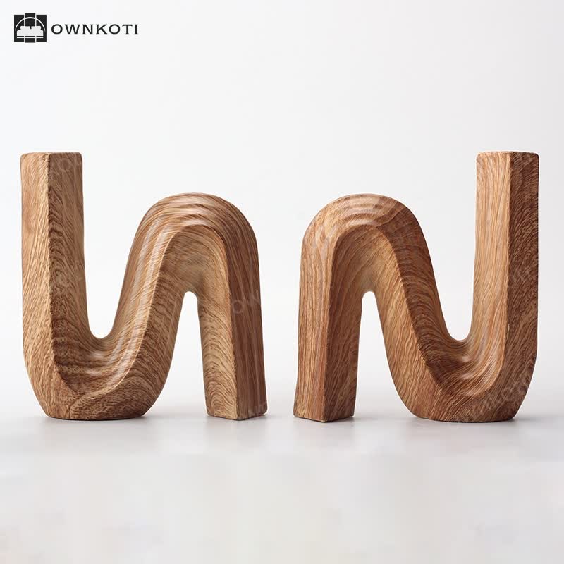 Minimalist Letter " N" Wood Grain Home Decoration