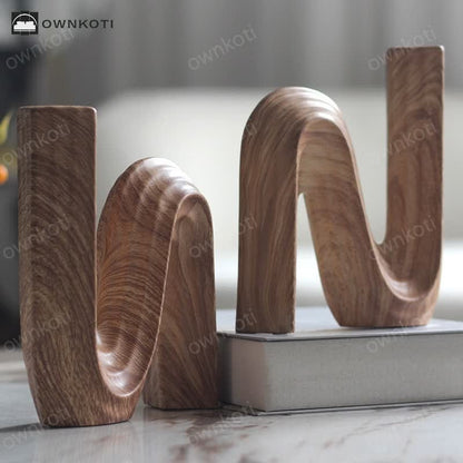 Minimalist Letter " N" Wood Grain Home Decoration