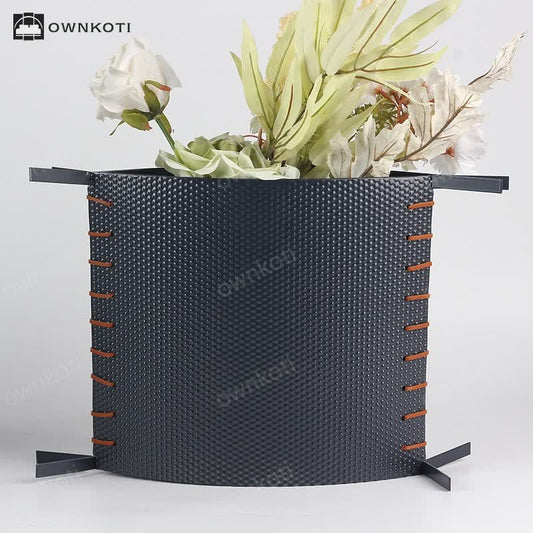 Creative Leather Stitching Flat Vase