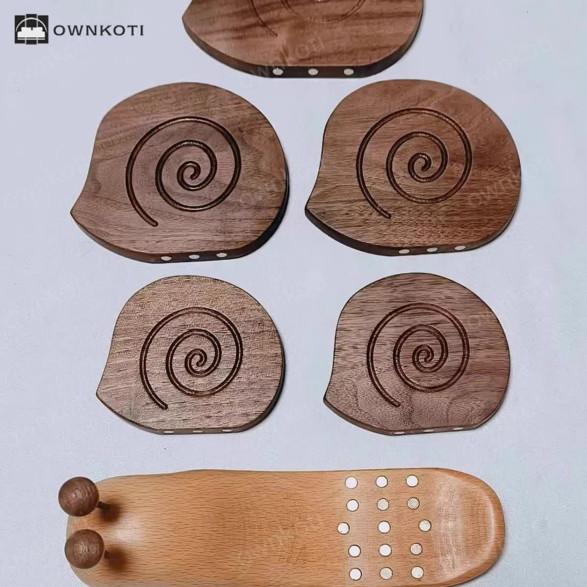 Solid Wood Creative Snail Shape Coaster