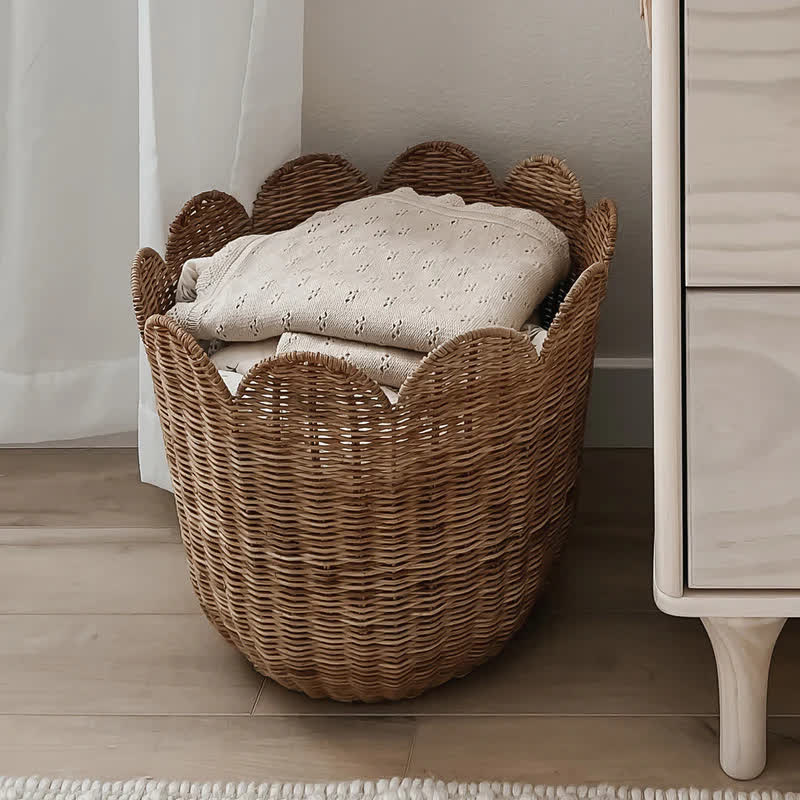 Simple Hand-woven Rattan Storage Basket