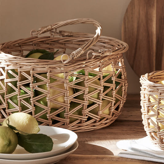 Handmade Wicker Fruit Hanging Storage Basket