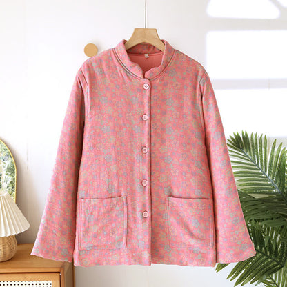 Button-down Pastoral Pure Cotton Pajama Top