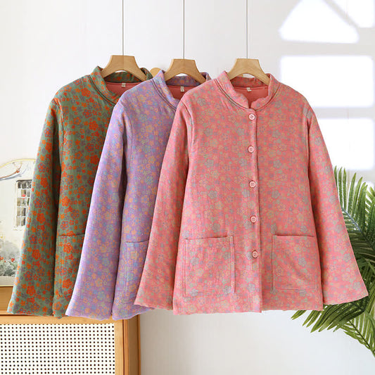 Button-down Pastoral Pure Cotton Pajama Top