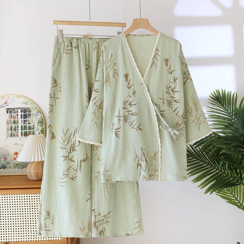 Cotton Gauze Rural Bamboo Nightwear Set - XL - image 0