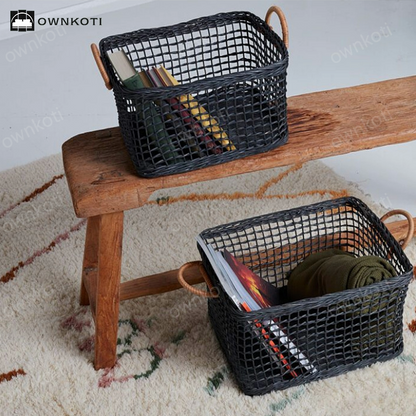 Rattan Woven Hollow Handle Storage Basket