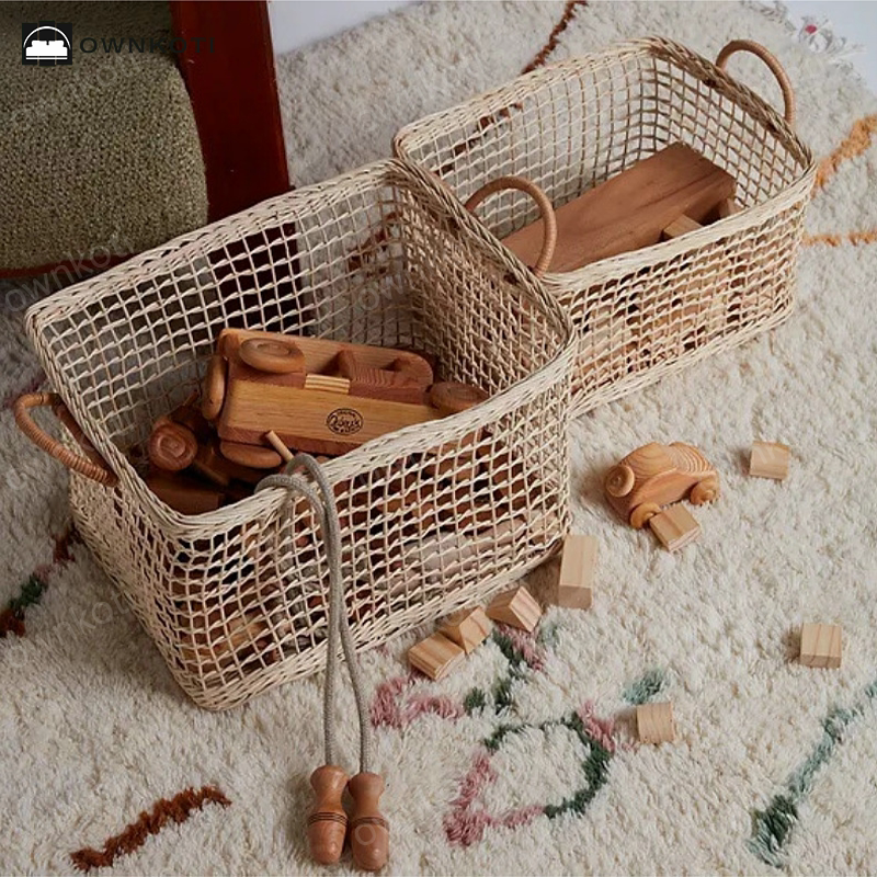 Rattan Woven Hollow Handle Storage Basket