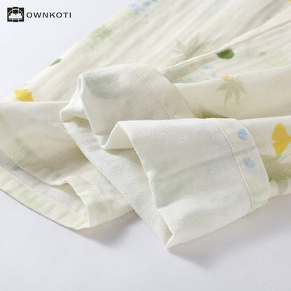 Rural Leaf Cotton Gauze Pajama Set