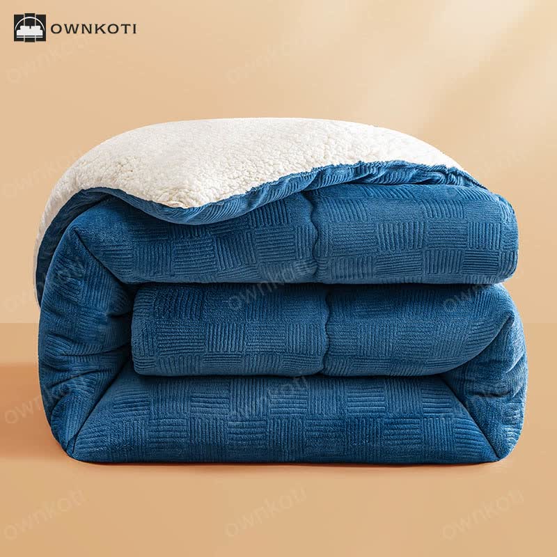 Thick Warm Plush Fleece Blanket with Comforter