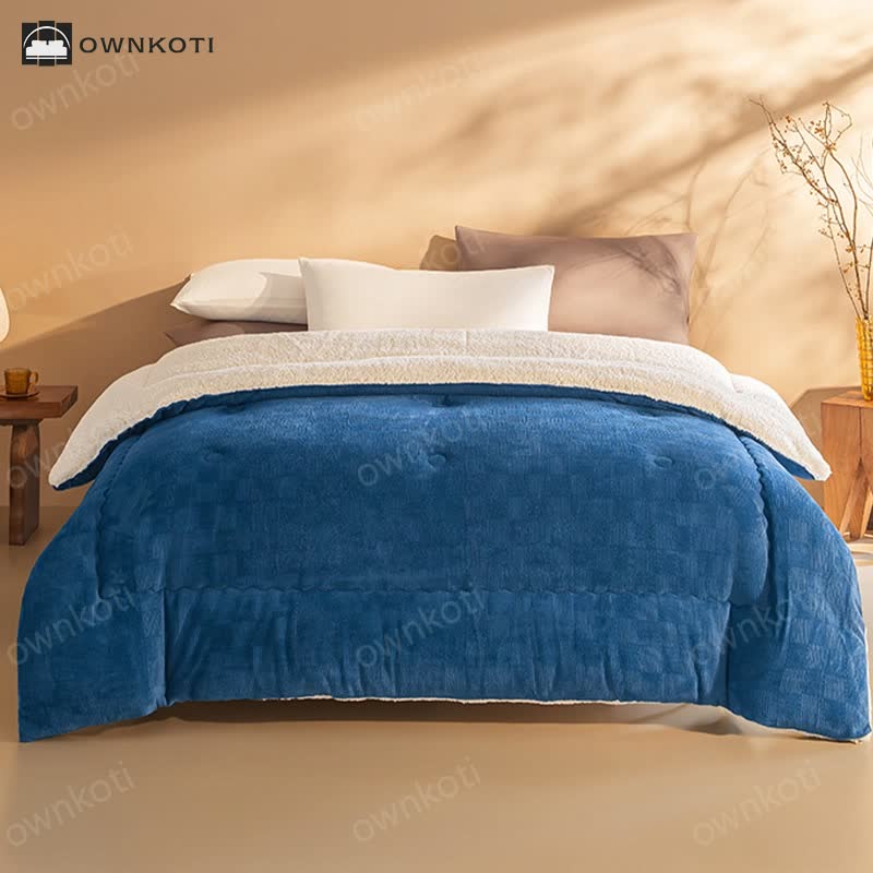 Thick Warm Plush Fleece Blanket with Comforter