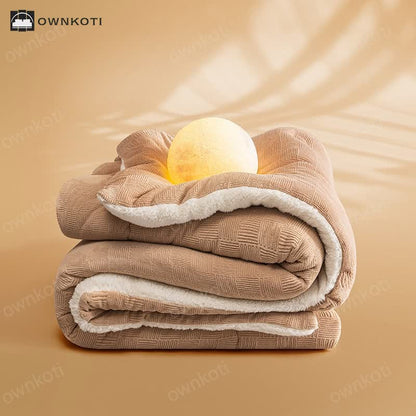 Thick Warm Plush Fleece Blanket with Comforter