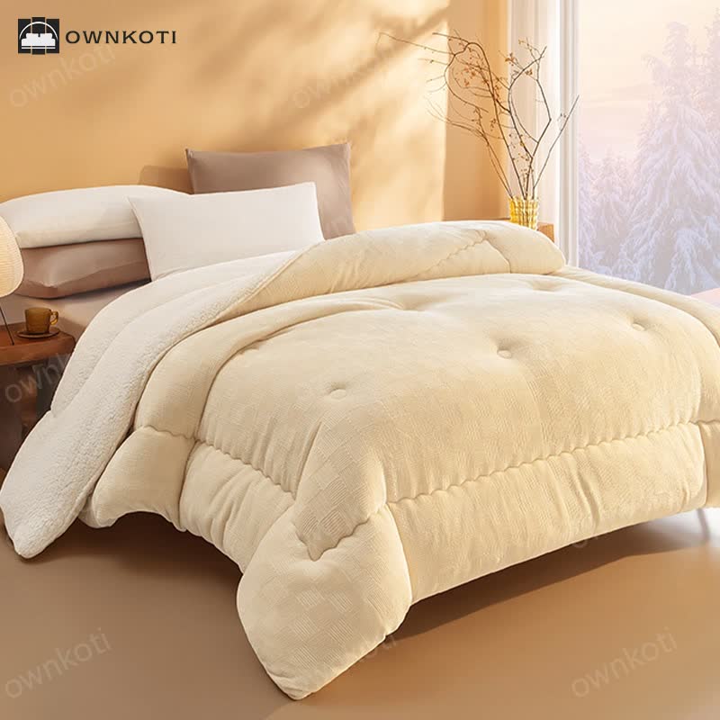 Thick Warm Plush Fleece Blanket with Comforter