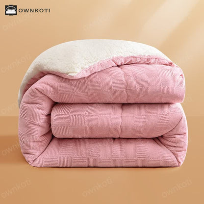 Thick Warm Plush Fleece Blanket with Comforter