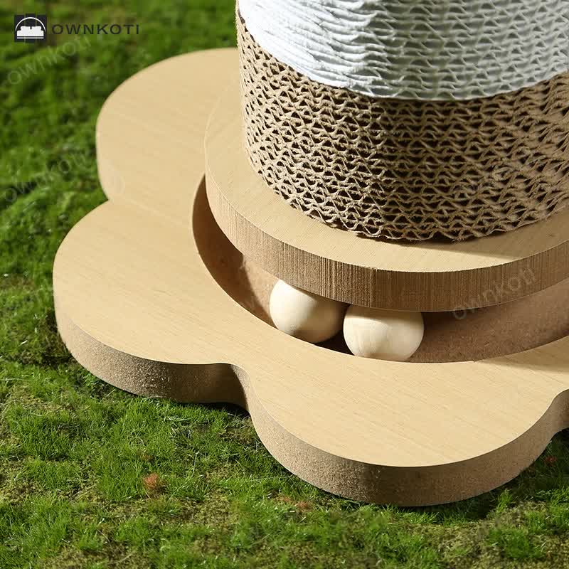 Decorative Cat Scratch Post with Hanging Ball