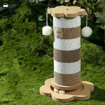 Decorative Cat Scratch Post with Hanging Ball