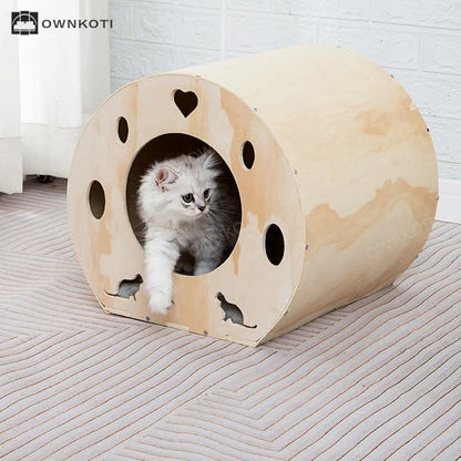 Wooden Space Capsule Cat House