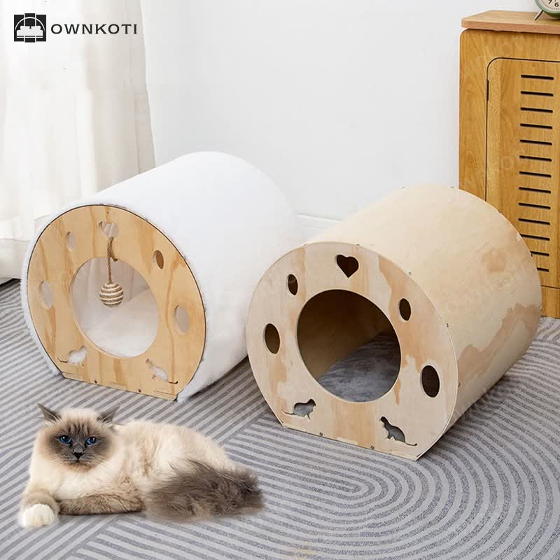 Wooden Space Capsule Cat House